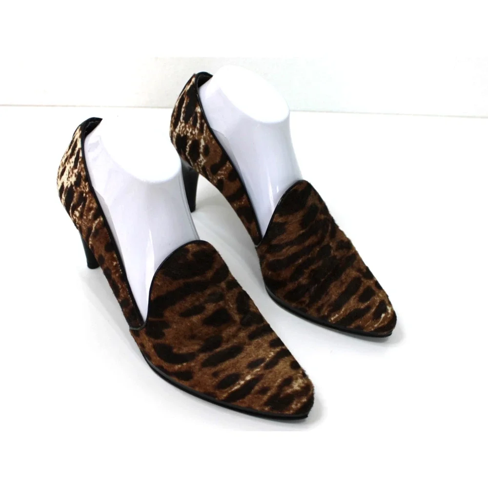 Stuart Weitzman Women's Size 10 Heels Leopard Calf Hair Leather - Picture 3 of 12